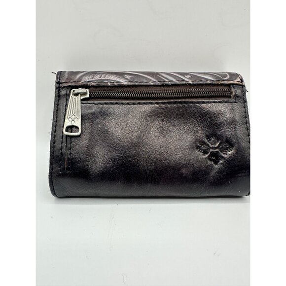 Patricia Nash Embossed Leather Wallet Metal Trim 4.5" X 3.5" Purple Tooled Purse - Picture 11 of 12